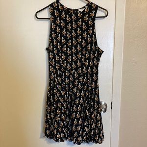 Fit n flare stork pattern dress
